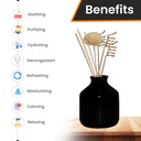 Edysian Black Ceramic Decorative Reed Diffuser Set Bottle/ Round, With Lemongrass Oil Fragrance (50 ML)