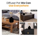 Edysian Black Ceramic Decorative Reed Diffuser Set Bottle/ Round, With Lemongrass Oil Fragrance (50 ML)