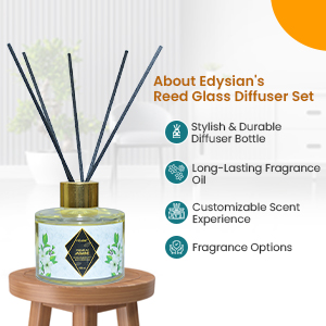 Glass Reed Diffuser Set, With Jasmine Oil Fragrance