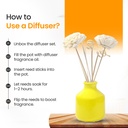 Yellow Ceramic Reed Diffuser Set -  Round