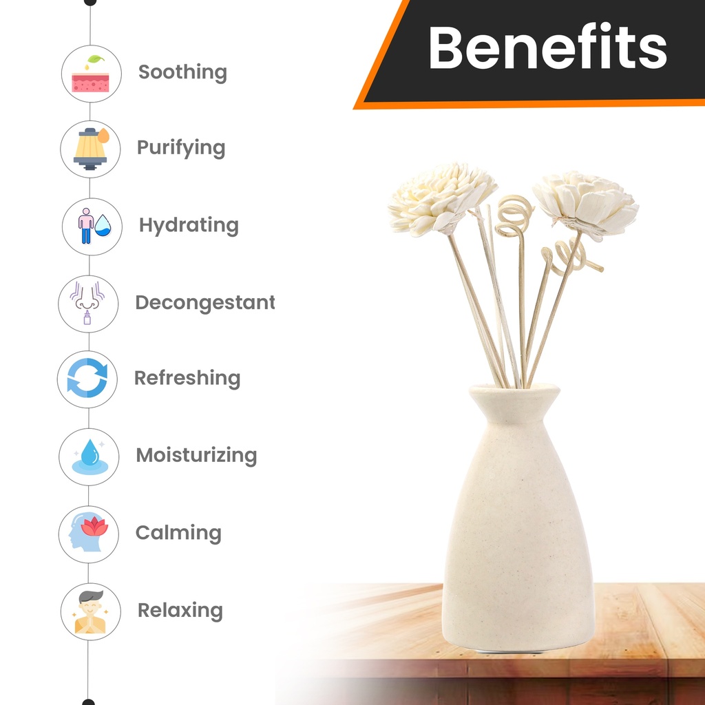 Off White Ceramic Reed Diffuser Set -  Ivory