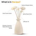 Off White Ceramic Reed Diffuser Set -  Ivory