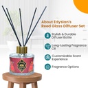 Glass Reed Diffuser Set, With Rose Oil Fragrance