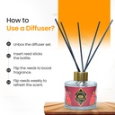 Glass Reed Diffuser Set, With Rose Oil Fragrance