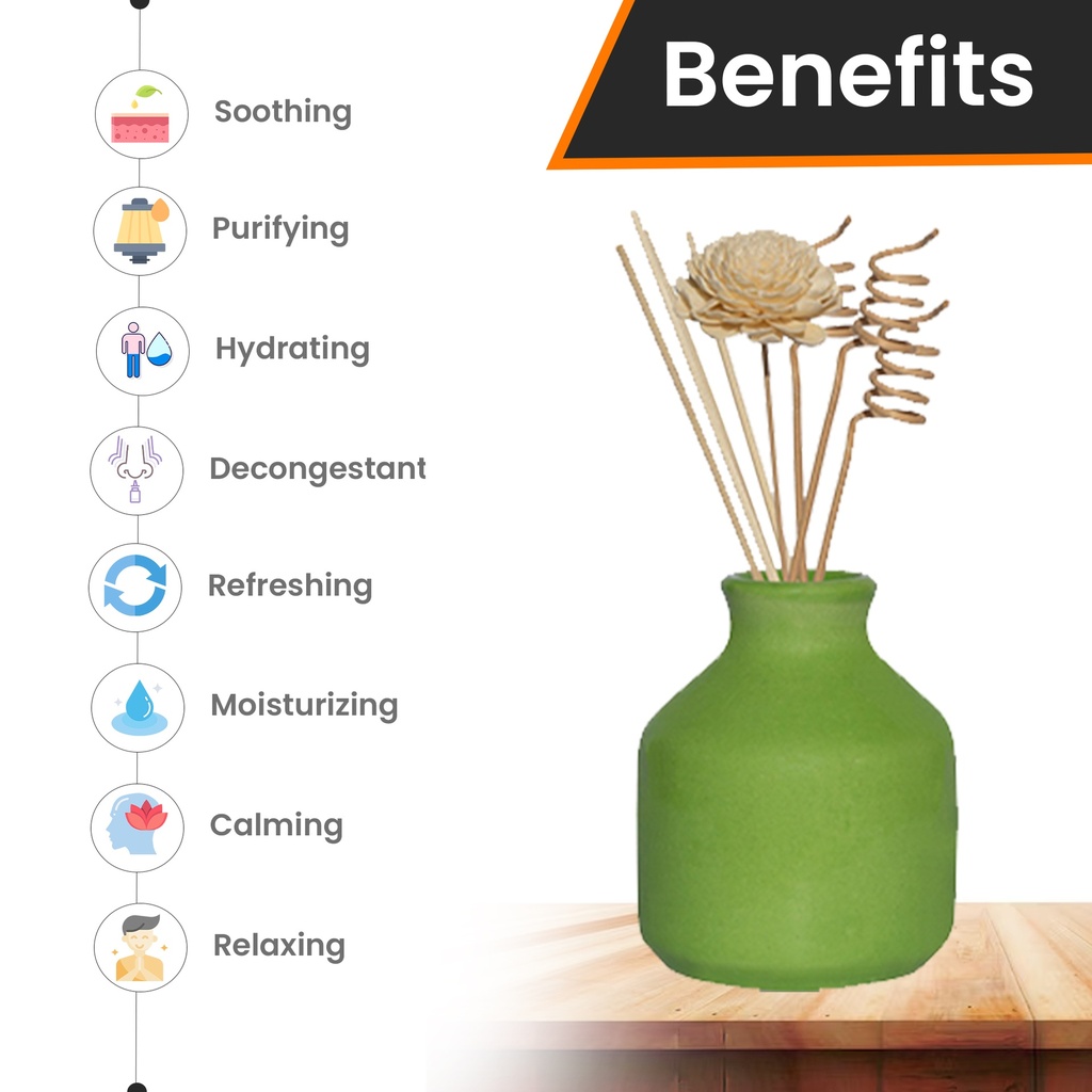 Green Ceramic Reed Diffuser Set -  Round