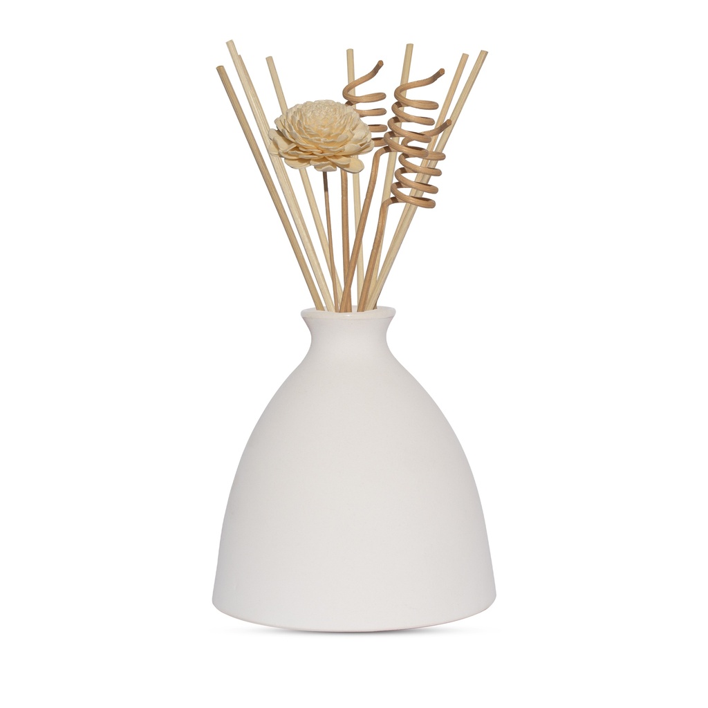 Edysian Ceramic Reed Diffuser Pot/Flower Pot (White) for Home Fragrance