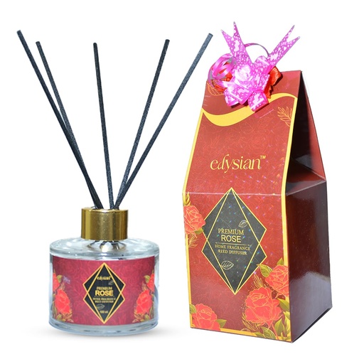 Glass Reed Diffuser Set, With Rose Oil Fragrance